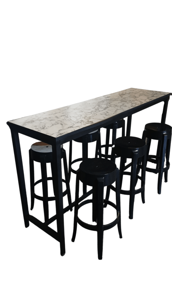 Black Marble bar Ghost stools