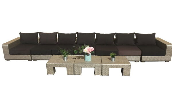 Pacifica Wicker 7 Seater with 3 Tables