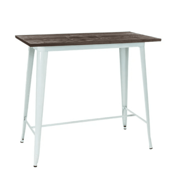 Tolix Bench Bar Table - White Legs