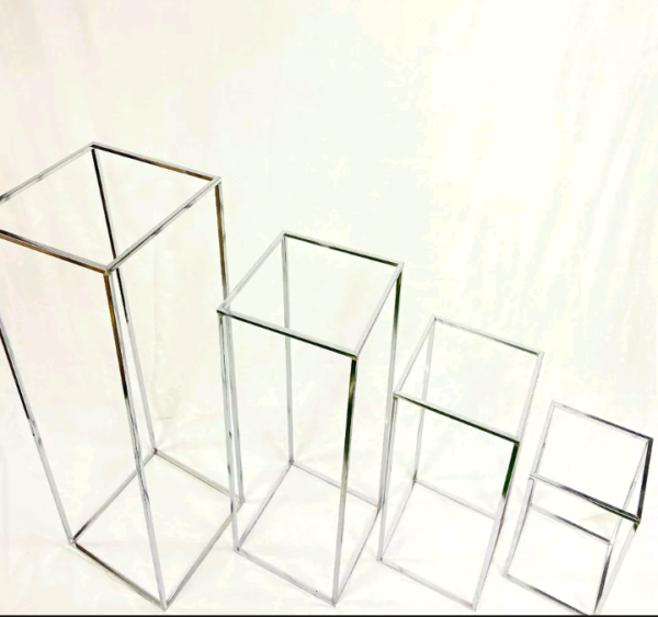 Metal Frame Plinth - Silver